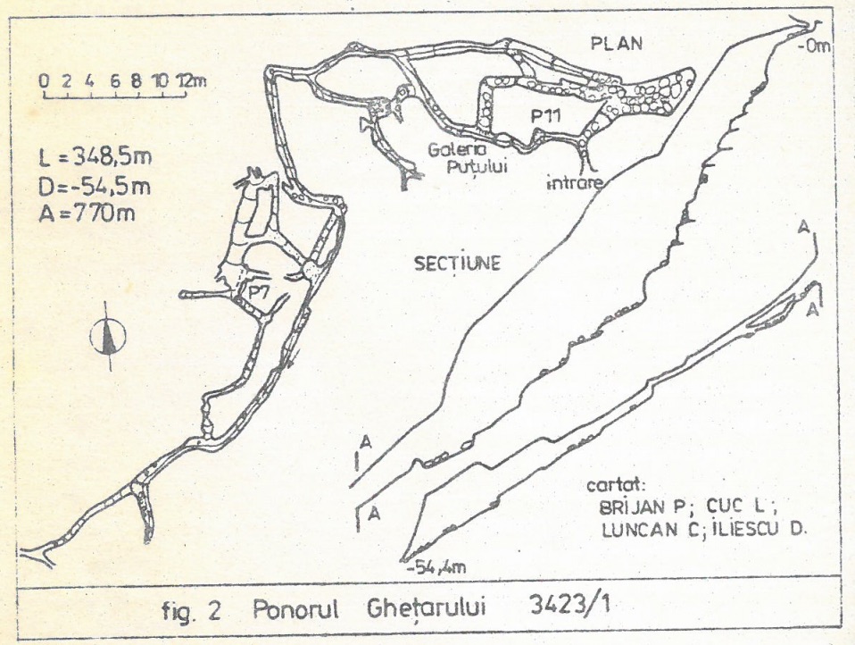 Harta - Ponorul Ghetarului - Speodava - Brijan - Carst 2