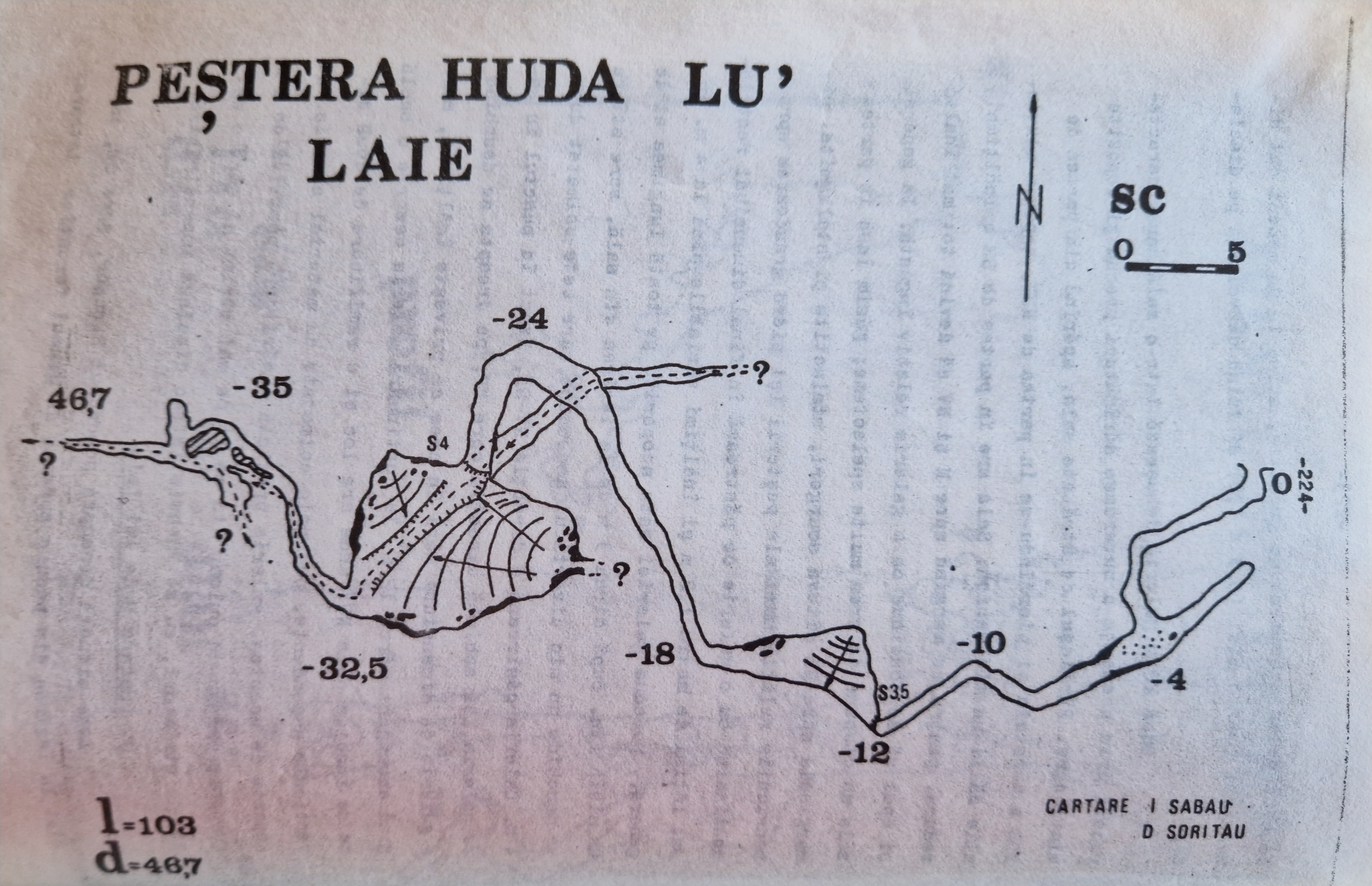 Harta - Pestera Huda lu' Laie - Sabau, Soritau - 1986